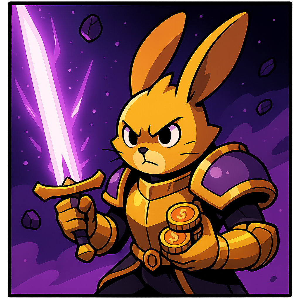 Bunny DeBanker with cosmic sword